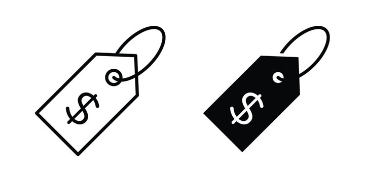 Price tag icon series in black