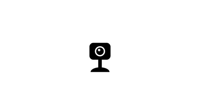 secure video camera glyph icon animation