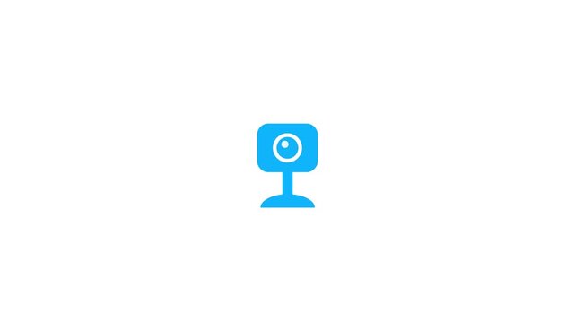 secure video camera glyph icon animation