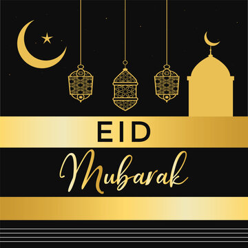 Modern Minimalist Eid Mubarak Digital Greeting Cards