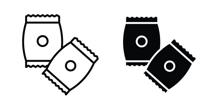 Snacks icon series in black