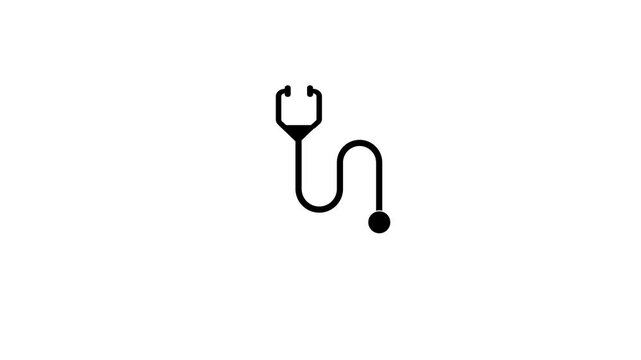 medical stethoscope Icon Animation line