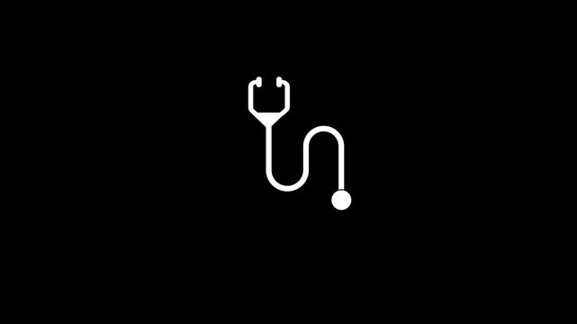 medical stethoscope Icon Animation line