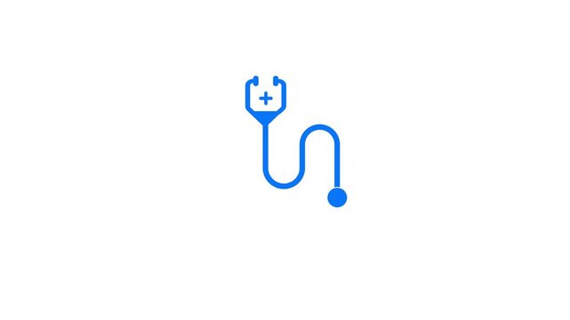 medical stethoscope Icon Animation line