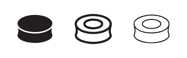 Sushi Roll Icon Set - Silhouette and Outline Vector Illustration of Japanese Cuisine © liubomir118809