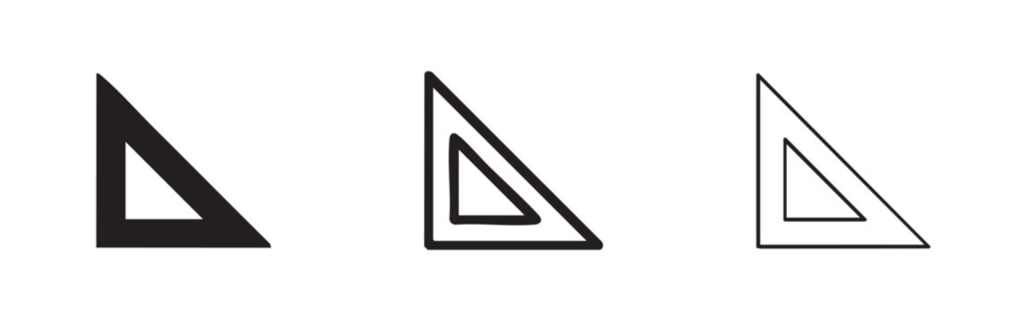 Triangle Ruler and Geometry Set Square Icons
