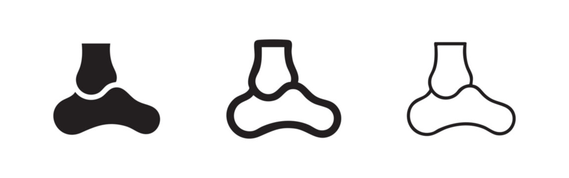 Ankle Bone or Heel Icon Set for Orthopedic Anatomy