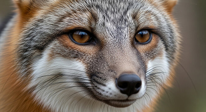 Close-up of a red fox face.