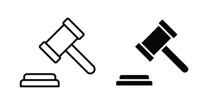 Trial hammer icon series in black