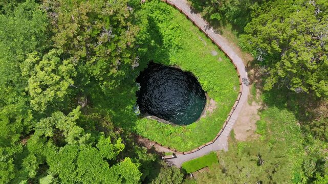 Japan Mountain Sinkhole Drone Aerial