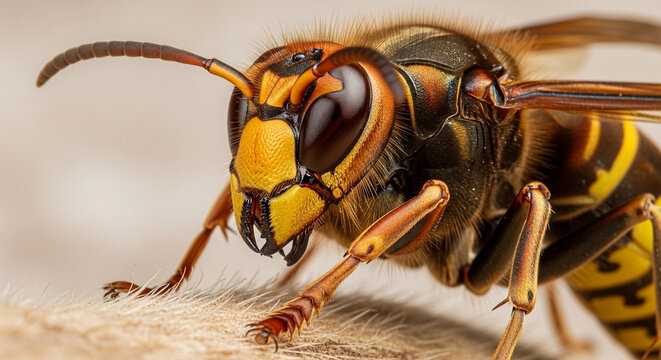 Close-up of a Yellow Jacket Wasp.