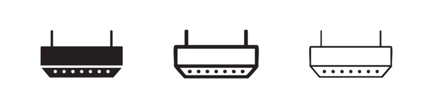 Set of 3 icons: computer connection ports