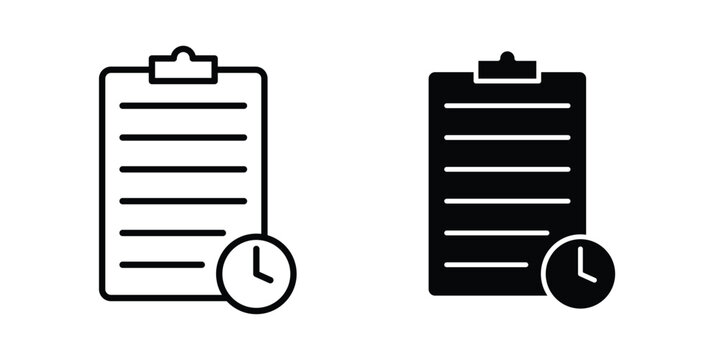 Waiting list icon series in black