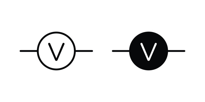 Voltmeter icon series in black