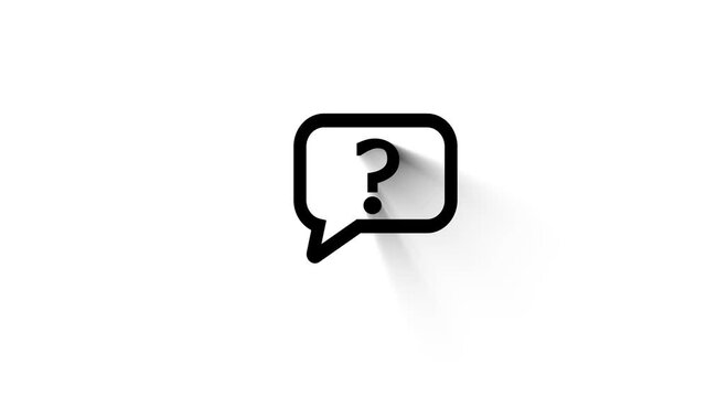 Animated question mark icon on white color background.