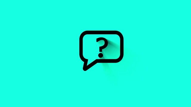 Animated question mark icon on white color background.