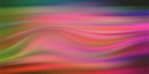 Fototapeta premium Abstract fluid art background with smooth wavy lines, pink and green hues, grainy texture.