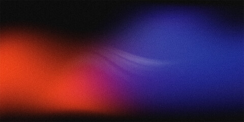 Abstract gradient background with noise texture, vivid contrast between orange and blue, creating a striking visual. © mia