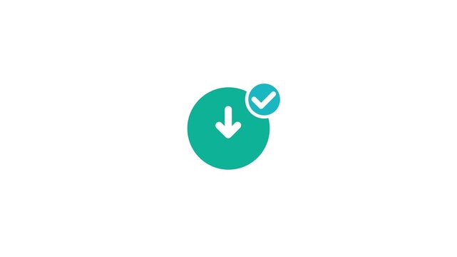 Animated Download Web Application icon completed concept
