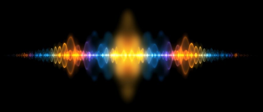 Abstract Sound Wave Visualization on Black Background