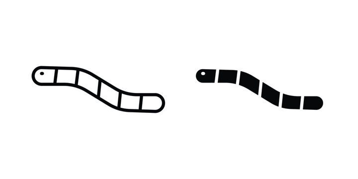 Worm icon series in black