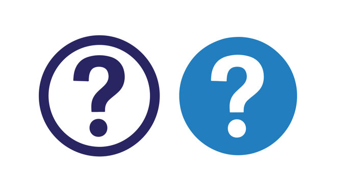 Dual style question mark icons in blue - Glyph solid icon - Editable modern style icon - Clipart, sticker - icon set - Clipart