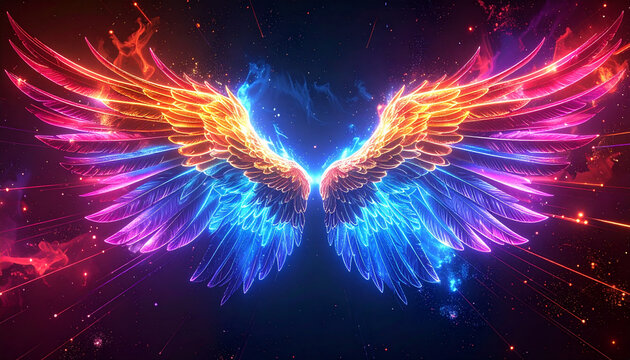 Colorful wings illustration