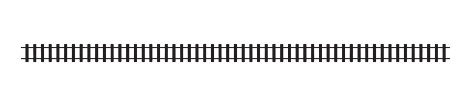 Railroad tracks and sleepers icon, editable stroke vector set representing railway infrastructure, transport system and track construction illustration