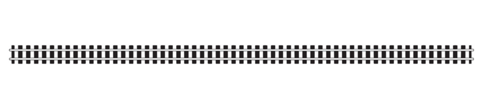 Railroad tracks and sleepers icon, editable stroke vector set representing railway infrastructure, transport system and track construction illustration