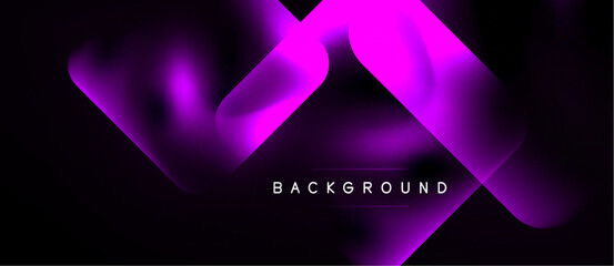 Fototapeta na wymiar Abstract pink ribbons over black background. Modern design, gradient effect, dynamic composition. Text reads background.