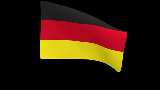 Flag Of Germany &ndash; 3d render looped with alpha channel.