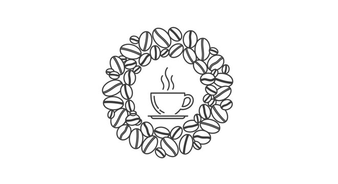 Steaming hot coffee cup icon design.