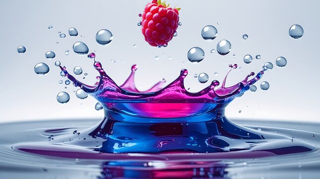 "Crimson Impact in Liquid Light"