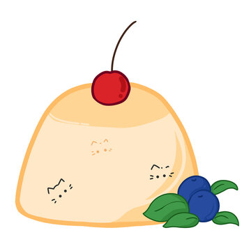 Cute and Delicious Pudding PNG Illustration