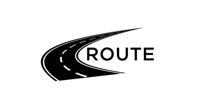 Black road route sign logo symbol.