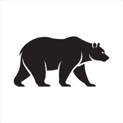 Fototapeta premium Bear Silhouette Vector Illustration Wild Forest Animal