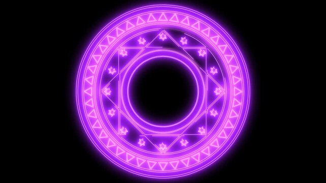 Magic violet circle powerful energy multi layer purple light element and revise in final