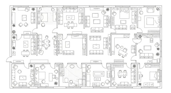 Detailed architectural floor plan of a large residential building.