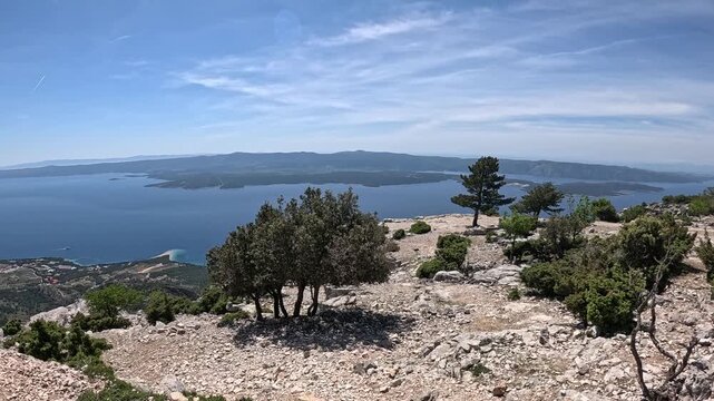 Panoramic view from Vidova gora on Brac island, Croatia
