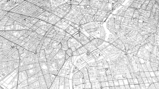 3D looped animation of city - Berlin Germany