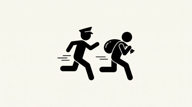 The police are chasing the thief