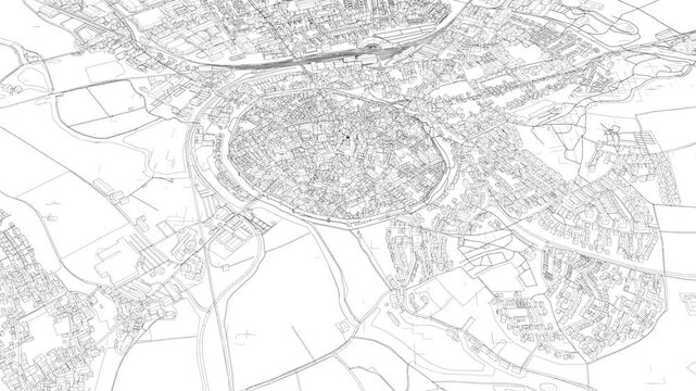 3D looped animation of city - Bavarian Germany