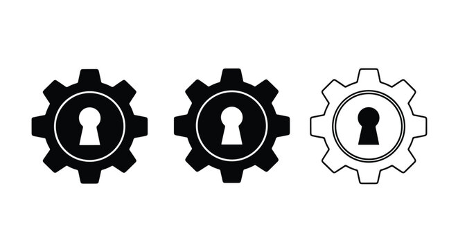 System process network gear hub icons - Solid vector icons - Clipart, sticker - icon set - Editable modern style icon