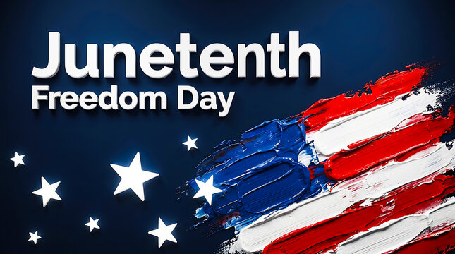 Juneteenth freedom day with american flag and stars black history united state