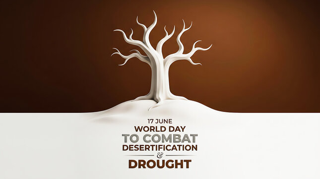 World day to combat desertification and drought concept with bare tree, survival