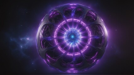 Obraz premium Futuristic AI neural energy network with glowing plasma core