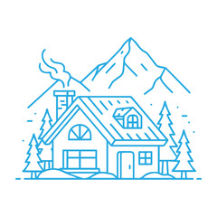 Fototapeta premium Cozy Mountain Cabin Scene