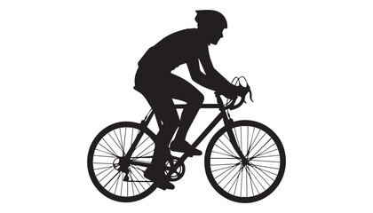 Fototapeta premium black and white silhouette of cycling very high quality vector illustration.