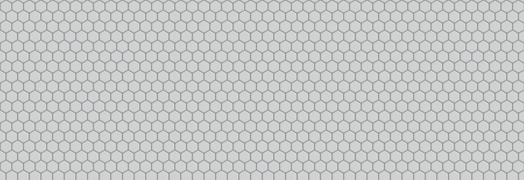 Seamless gray hexagon grid with detailed outlines, modern geometric background for industrial branding, clean honeycomb texture, abstract tiled surface for wallpaper and packaging
