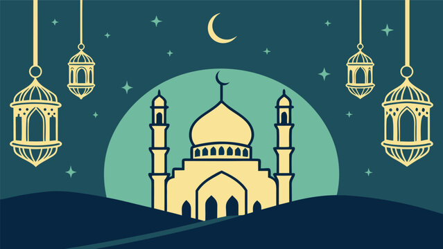 Eid al Adha, Eid Mubarak, Islamic festival, Eid poster, sacrifice festival, Bakra Eid, Qurbani, Islamic design, Eid celebration, Muslim holiday vector illustration.